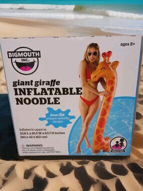 Big Mouth Inc Giant Giraffe Pool Float Noodle Over 5 Ft Tall_New In Box